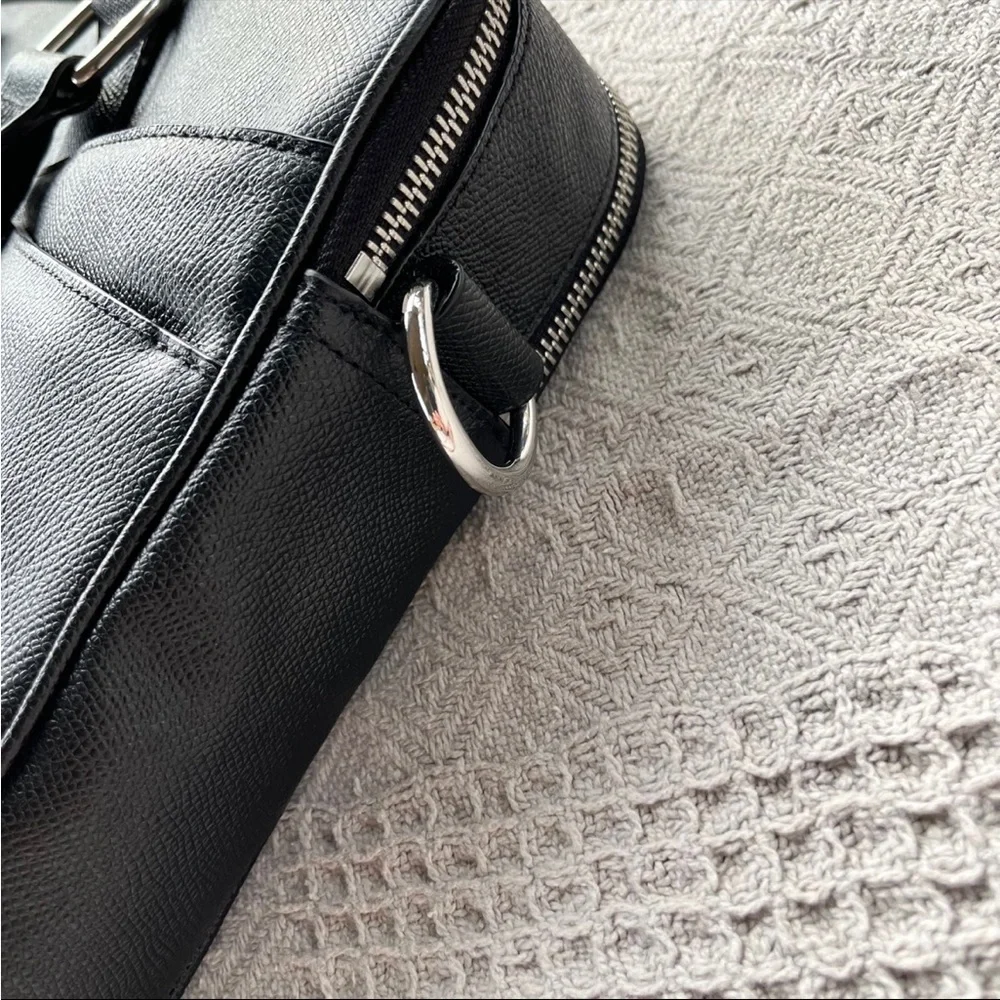Cole Haan American Airlines Black Leather Attache Business Briefcase Laptop Bag
